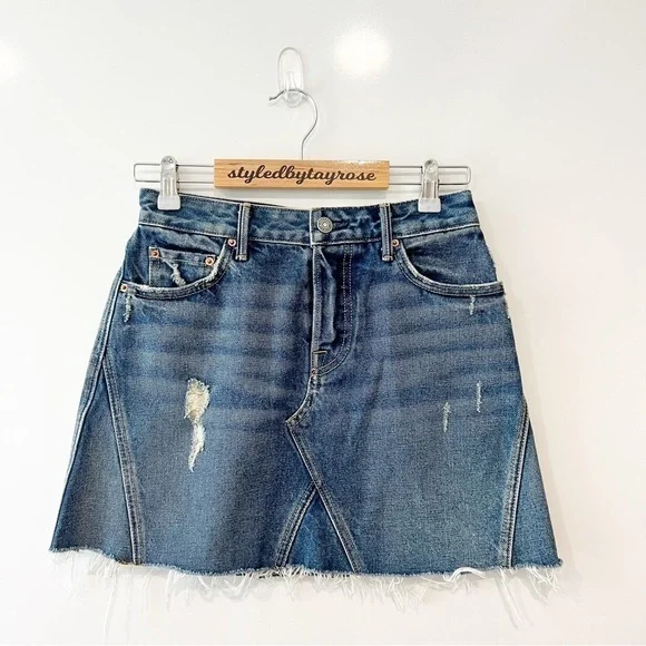 NWT GRLFRND Eva A-Frame Gusset Skirt in Walk This Way - Picture 4 of 11